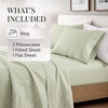 image:imageLinen Market DoubleBrushed Microfiber Queen Sheet Set 4 Piece  OekoTEX Certified Ultra Soft amp WrinkleFree  16 Deep Pocket Sheets  Easy Care Queen Size  IvoryPuffed Chevron Sage