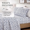 image:imageLinen Market DoubleBrushed Microfiber Queen Sheet Set 4 Piece  OekoTEX Certified Ultra Soft amp WrinkleFree  16 Deep Pocket Sheets  Easy Care Queen Size  IvoryBurst of Vines Navy