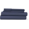 image:imageLinen Market DoubleBrushed Microfiber Queen Sheet Set 4 Piece  OekoTEX Certified Ultra Soft amp WrinkleFree  16 Deep Pocket Sheets  Easy Care Queen Size  IvoryDeep Blue
