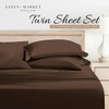 image:imageLinen Market DoubleBrushed Microfiber Queen Sheet Set 4 Piece  OekoTEX Certified Ultra Soft amp WrinkleFree  16 Deep Pocket Sheets  Easy Care Queen Size  IvoryChocolate