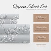 image:imageLinen Market DoubleBrushed Microfiber Queen Sheet Set 4 Piece  OekoTEX Certified Ultra Soft amp WrinkleFree  16 Deep Pocket Sheets  Easy Care Queen Size  IvoryTrellis Vine Light Gray