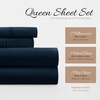 image:imageLinen Market DoubleBrushed Microfiber Queen Sheet Set 4 Piece  OekoTEX Certified Ultra Soft amp WrinkleFree  16 Deep Pocket Sheets  Easy Care Queen Size  IvoryDeep Blue
