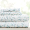 image:imageLinen Market DoubleBrushed Microfiber Queen Sheet Set 4 Piece  OekoTEX Certified Ultra Soft amp WrinkleFree  16 Deep Pocket Sheets  Easy Care Queen Size  IvoryBurst of Vines Light Blue