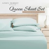 image:imageLinen Market DoubleBrushed Microfiber Queen Sheet Set 4 Piece  OekoTEX Certified Ultra Soft amp WrinkleFree  16 Deep Pocket Sheets  Easy Care Queen Size  IvoryAqua