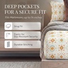 image:imageLinen Market DoubleBrushed Microfiber Queen Sheet Set 4 Piece  OekoTEX Certified Ultra Soft amp WrinkleFree  16 Deep Pocket Sheets  Easy Care Queen Size  IvoryAztec Dreams Coral