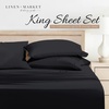 image:imageLinen Market DoubleBrushed Microfiber Queen Sheet Set 4 Piece  OekoTEX Certified Ultra Soft amp WrinkleFree  16 Deep Pocket Sheets  Easy Care Queen Size  IvoryBlack