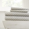 image:imageLinen Market DoubleBrushed Microfiber Queen Sheet Set 4 Piece  OekoTEX Certified Ultra Soft amp WrinkleFree  16 Deep Pocket Sheets  Easy Care Queen Size  IvoryPuffed Chevron Light Gray