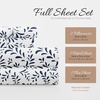 image:imageLinen Market DoubleBrushed Microfiber Queen Sheet Set 4 Piece  OekoTEX Certified Ultra Soft amp WrinkleFree  16 Deep Pocket Sheets  Easy Care Queen Size  IvoryBurst of Vines Navy
