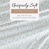 image:imageLinen Market DoubleBrushed Microfiber Queen Sheet Set 4 Piece  OekoTEX Certified Ultra Soft amp WrinkleFree  16 Deep Pocket Sheets  Easy Care Queen Size  IvoryBurst of Vines Light Blue
