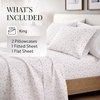 image:imageLinen Market DoubleBrushed Microfiber Queen Sheet Set 4 Piece  OekoTEX Certified Ultra Soft amp WrinkleFree  16 Deep Pocket Sheets  Easy Care Queen Size  IvoryFloral Pink