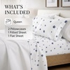 image:imageLinen Market DoubleBrushed Microfiber Queen Sheet Set 4 Piece  OekoTEX Certified Ultra Soft amp WrinkleFree  16 Deep Pocket Sheets  Easy Care Queen Size  IvoryIndigo Flowers Navy