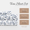 image:imageLinen Market DoubleBrushed Microfiber Queen Sheet Set 4 Piece  OekoTEX Certified Ultra Soft amp WrinkleFree  16 Deep Pocket Sheets  Easy Care Queen Size  IvoryBurst of Vines Navy