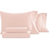 image:imageLinen Market DoubleBrushed Microfiber Queen Sheet Set 4 Piece  OekoTEX Certified Ultra Soft amp WrinkleFree  16 Deep Pocket Sheets  Easy Care Queen Size  IvoryMy Heart Pink