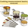 image:imageMeasuring Cups and Spoons Set of 15 Stackable Cups Long Handle with Leveler Fits Narrow Jars 304 Premium Stainless Steel Kitchen Gadgets for Liquid amp Dry Ingredients Cooking Baking12 Piece Set