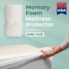 image:imageMemory Foam Mattress Protector  Organic Cotton with EcoFriendly Greenshield Water Resistance  KoolFlow Breathable Stretch Fabric  All USA Made  Best for Plush Beds  King