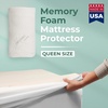image:imageMemory Foam Mattress Protector  Organic Cotton with EcoFriendly Greenshield Water Resistance  KoolFlow Breathable Stretch Fabric  All USA Made  Best for Plush Beds  FullWhite