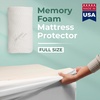 image:imageMemory Foam Mattress Protector  Organic Cotton with EcoFriendly Greenshield Water Resistance  KoolFlow Breathable Stretch Fabric  All USA Made  Best for Plush Beds  FullWhite