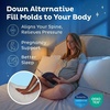 image:imageSnugglePedic Body Pillow for Side Sleepers for Adults  Full Body Maternity Pillow Support Legs Belly amp HIPS  Shredded Memory Foam amp Cooling Pregnancy Pillow Cover  20x54 NavySnow White