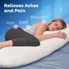 image:imageSnugglePedic Body Pillow for Side Sleepers for Adults  Full Body Maternity Pillow Support Legs Belly amp HIPS  Shredded Memory Foam amp Cooling Pregnancy Pillow Cover  20x54 NavyWhite