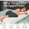 image:imageSnugglePedic Body Pillow for Side Sleepers for Adults  Full Body Maternity Pillow Support Legs Belly amp HIPS  Shredded Memory Foam amp Cooling Pregnancy Pillow Cover  20x54 NavyMilky White