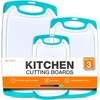 image:imageCutting Boards for Kitchen  BPAFree Chopping Board  Different Sizes amp Non Slip Handles  Reversible Large Cutting Board Set  Unique Gifts for Cooks Who Have Everything  3Pack GrayAqua