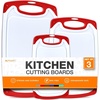 image:imageCutting Boards for Kitchen  BPAFree Chopping Board  Different Sizes amp Non Slip Handles  Reversible Large Cutting Board Set  Unique Gifts for Cooks Who Have Everything  3Pack GrayRed