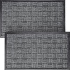 image:imageFront Door Mats 2 Pc Set 295 x 17 All Weather Entry and Back Yard Indoor and Outdoor Safe Slip Resistant Rubber Backing Absorbent and Waterproof Dirt Trapping Rugs for EntrywayGrey