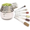 image:imageMeasuring Cups and Spoons Set of 15 Stackable Cups Long Handle with Leveler Fits Narrow Jars 304 Premium Stainless Steel Kitchen Gadgets for Liquid amp Dry Ingredients Cooking Baking12 Piece Set
