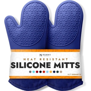 image:imageBPAFree Soft Silicone 4 Piece Oven Mitts amp Trivets Set  Ultra Heat Resistant Oven Mitts with Thick Cotton Liner  Long Slip Resistant Pot Holders Flexible Oven Gloves  Royal BlueBlue