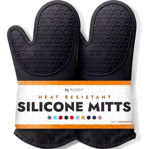 image:imageBPAFree Soft Silicone 4 Piece Oven Mitts amp Trivets Set  Ultra Heat Resistant Oven Mitts with Thick Cotton Liner  Long Slip Resistant Pot Holders Flexible Oven Gloves  Royal BlueBlack
