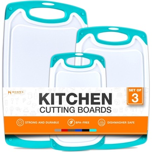 image:imageCutting Boards for Kitchen  BPAFree Chopping Board  Different Sizes amp Non Slip Handles  Reversible Large Cutting Board Set  Unique Gifts for Cooks Who Have Everything  3Pack GrayAqua