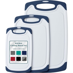 image:imageCutting Boards for Kitchen  BPAFree Chopping Board  Different Sizes amp Non Slip Handles  Reversible Large Cutting Board Set  Unique Gifts for Cooks Who Have Everything  3Pack GrayNavy Blue