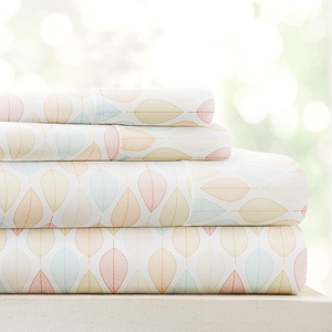 image:imageLinen Market DoubleBrushed Microfiber Queen Sheet Set 4 Piece  OekoTEX Certified Ultra Soft amp WrinkleFree  16 Deep Pocket Sheets  Easy Care Queen Size  IvoryFall Foliage Yellow
