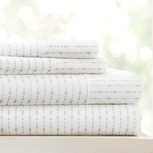 image:imageLinen Market DoubleBrushed Microfiber Queen Sheet Set 4 Piece  OekoTEX Certified Ultra Soft amp WrinkleFree  16 Deep Pocket Sheets  Easy Care Queen Size  IvoryBeaded Arrows Light Gray