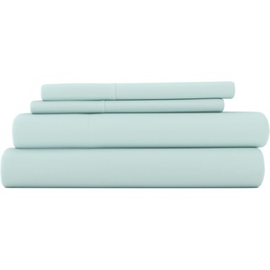 image:imageLinen Market DoubleBrushed Microfiber Queen Sheet Set 4 Piece  OekoTEX Certified Ultra Soft amp WrinkleFree  16 Deep Pocket Sheets  Easy Care Queen Size  IvoryAqua
