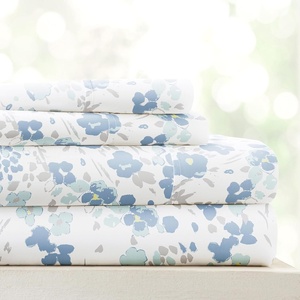 image:imageLinen Market DoubleBrushed Microfiber Queen Sheet Set 4 Piece  OekoTEX Certified Ultra Soft amp WrinkleFree  16 Deep Pocket Sheets  Easy Care Queen Size  IvoryViolets Light Blue