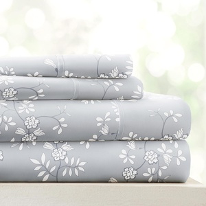image:imageLinen Market DoubleBrushed Microfiber Queen Sheet Set 4 Piece  OekoTEX Certified Ultra Soft amp WrinkleFree  16 Deep Pocket Sheets  Easy Care Queen Size  IvoryTrellis Vine Light Gray