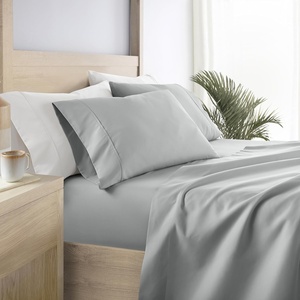 image:imageLinen Market DoubleBrushed Microfiber Queen Sheet Set 4 Piece  OekoTEX Certified Ultra Soft amp WrinkleFree  16 Deep Pocket Sheets  Easy Care Queen Size  IvoryCalm Light Gray