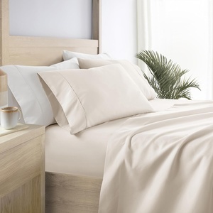 image:imageLinen Market DoubleBrushed Microfiber Queen Sheet Set 4 Piece  OekoTEX Certified Ultra Soft amp WrinkleFree  16 Deep Pocket Sheets  Easy Care Queen Size  IvoryElegant White