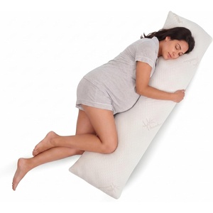 image:imageSnugglePedic Body Pillow for Side Sleepers for Adults  Full Body Maternity Pillow Support Legs Belly amp HIPS  Shredded Memory Foam amp Cooling Pregnancy Pillow Cover  20x54 NavySnow White