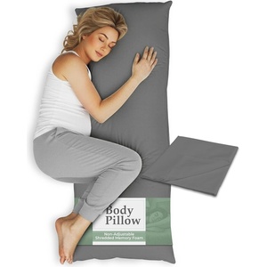 image:imageSnugglePedic Body Pillow for Side Sleepers for Adults  Full Body Maternity Pillow Support Legs Belly amp HIPS  Shredded Memory Foam amp Cooling Pregnancy Pillow Cover  20x54 NavyGray