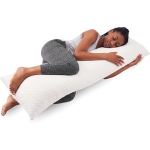 image:imageSnugglePedic Body Pillow for Side Sleepers for Adults  Full Body Maternity Pillow Support Legs Belly amp HIPS  Shredded Memory Foam amp Cooling Pregnancy Pillow Cover  20x54 NavyWhite